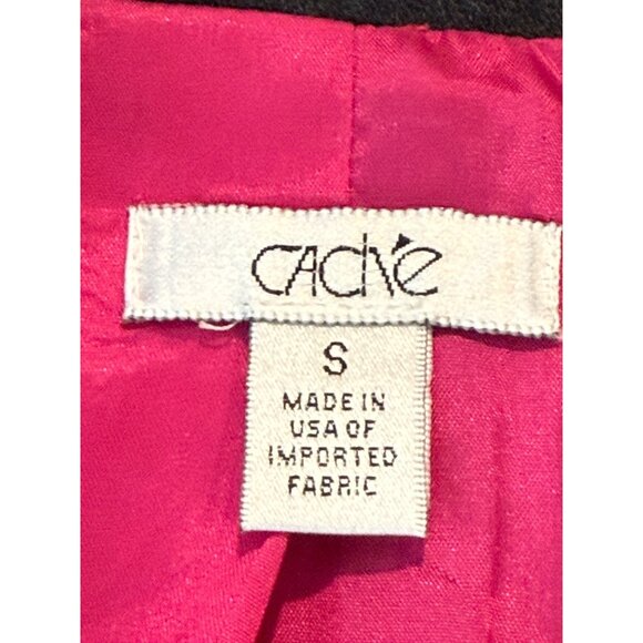 Cache Mirror Button Front Jacket Coat Gray Pink Lining Pockets Size Small - Picture 8 of 9